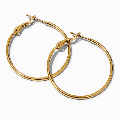 Gold-tone Stainless Steel 30MM Hoop Earrings