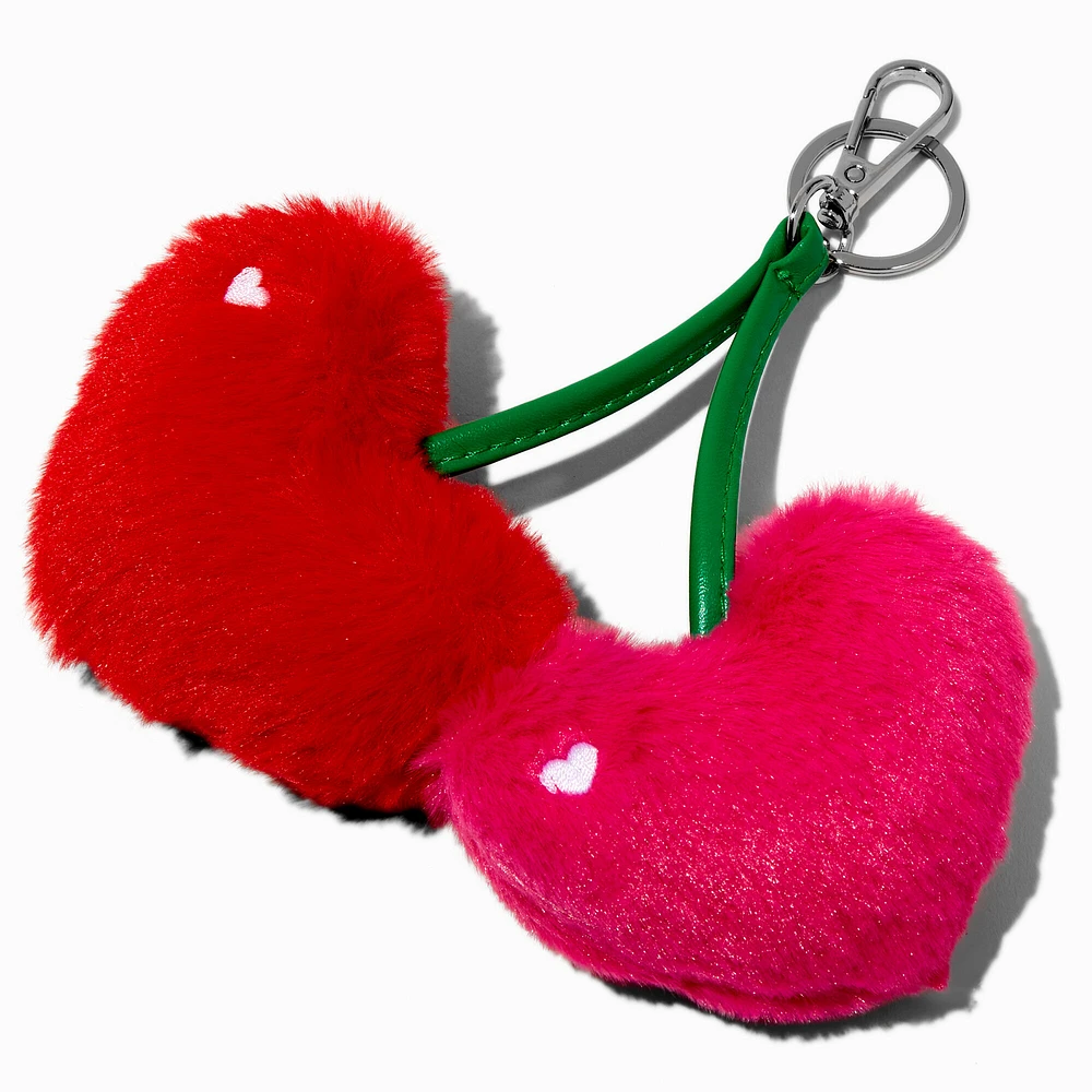 Heart Cherry Puffy Keychain