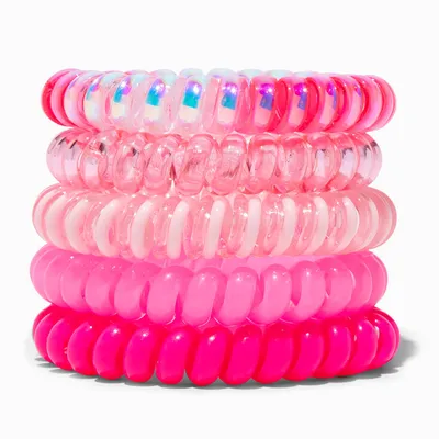 Claire's Club Hot Pink Coil Bracelets - 5 Pack