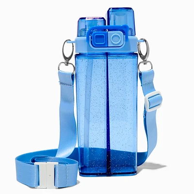 Blue Double Sided Crossbody Water Bottle