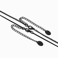 Black Tag Necklace Set - 2 Pack