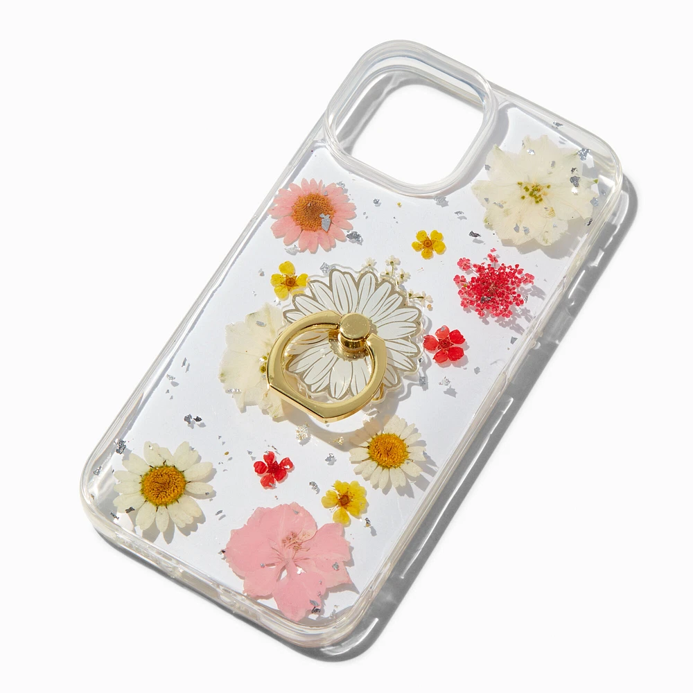 Daisy Ring Holder Pressed Flowers Phone Case - Fits iPhone® 13/14/15