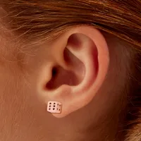 Pink Dice Stud Earrings