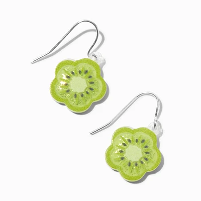 Acrylic Kiwi Flower 0.5" Drop Earrings