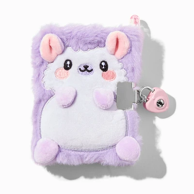 Purple Hedgehog Furry Lock Diary