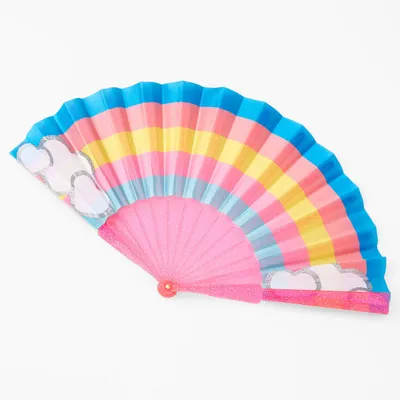 Claire's Club Glitter Rainbow Folding Fan