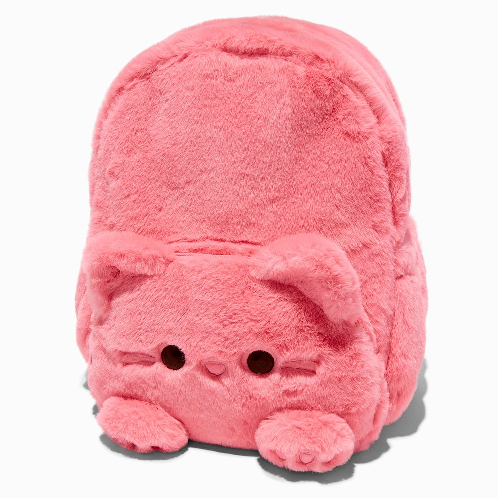 Claire's Club Furry Pink Cat Dome Backpack