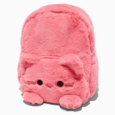 Claire's Club Furry Pink Cat Dome Backpack