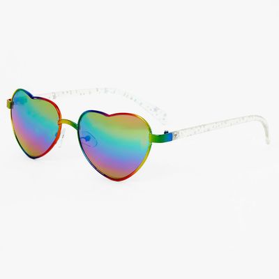 Claire's Club Anodized Heart Aviator Sunglasses