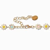 Pastel Daisy Gold-tone Choker Necklace