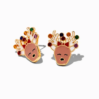 Reindeer Rhinestone Stud Earrings