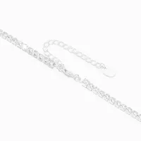 Silver-tone Crystal Chain Necklace