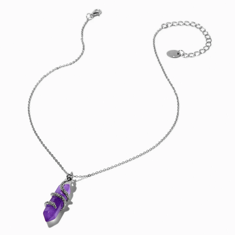 Snake Purple Glow In The Dark Mystical Gem Pendant Necklace