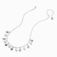 Silver-tone Pearl Dangle Necklace