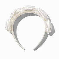 White Roses Floral Headband