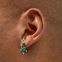 Rhinestone Christmas Tree Stud Earrings