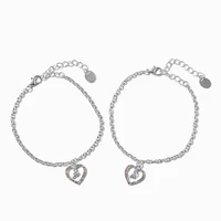 Best Friends Mama & Mini Colored Heart Charm Bracelets - 2 Pack