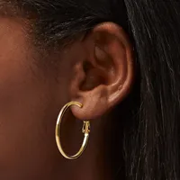 Gold-tone Stainless Steel 30MM Hoop Earrings