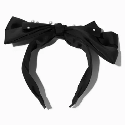 Black Pearl Large Knotted Bow Headband