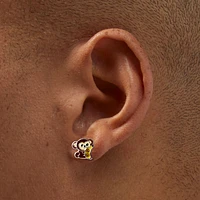 Sterling Silver Crystal Monkey Stud Earrings