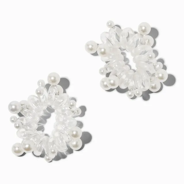 Claire's Silver-tone Pearl Rhinestone Bow Hair Pins - 2 Pack