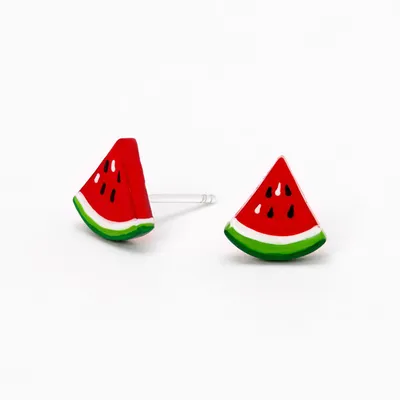 Sterling Silver Watermelon Stud Earrings