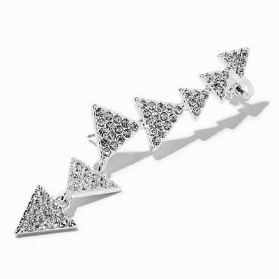 Triangle-Shaped Crystal Crawler Ear Cuff Earring