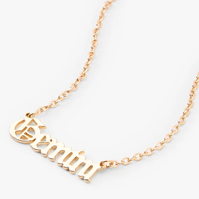 Gold Gothic Zodiac Pendant Necklace