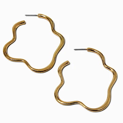 Gold-tone Squiggly 60MM Hoop Earring