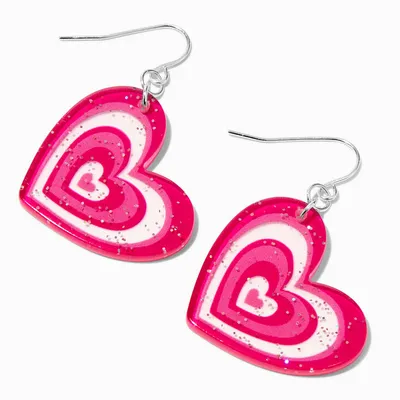 Pink Pulsating Heart 1.5" Drop Earrings
