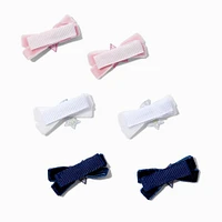 Claire's Club Starry Velvet Mini Bow Hair Clips - 6 Pack