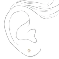 18kt Gold Plated Cubic Zirconia 2MM & 3MM Stud Earrings - 2 Pack