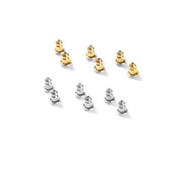 Mixed Metal Bullet Earring Backs - 12 Pack