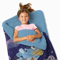 Bluey Slumber Pups Silk Touch Throw Blanket Sherpa Slumber Bag (ds)