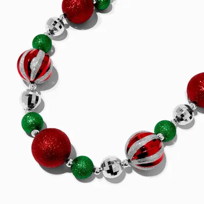 Glittery Christmas Ornament Necklace