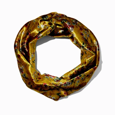 Mustard Yellow Velvet Floral Headwrap