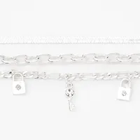 Silver  Chain Bracelets - 3 Pack