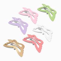 Claire's Club Glitter Butterfly Shape Snap Hair Clips - 6 Pack