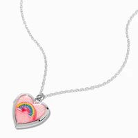 Claire's Club Rainbow Locket Silver-tone Necklace