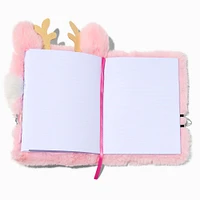 Pink Reindeer Costume Furry Lock Diary