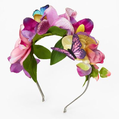 Purple Orchid Flower Crown Headband