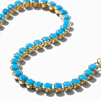 C LUXE by Claire's 18k Yellow Gold Plated Turquoise Tennis Bracelet