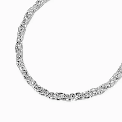 Silver-tone Twisted Rope Chain Necklace