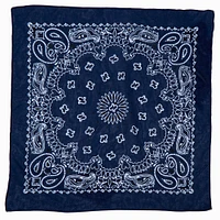 Navy Blue Paisley Bandana Headwrap