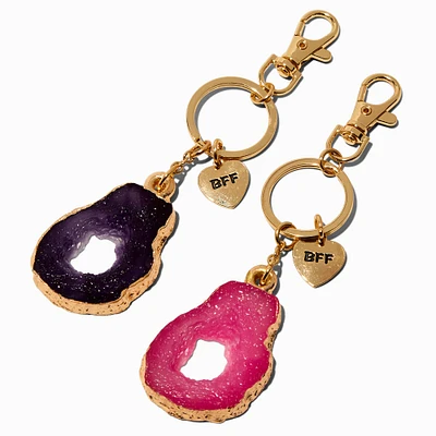 Pink & Purple Quartz Best Friends Keychains - 2 Pack