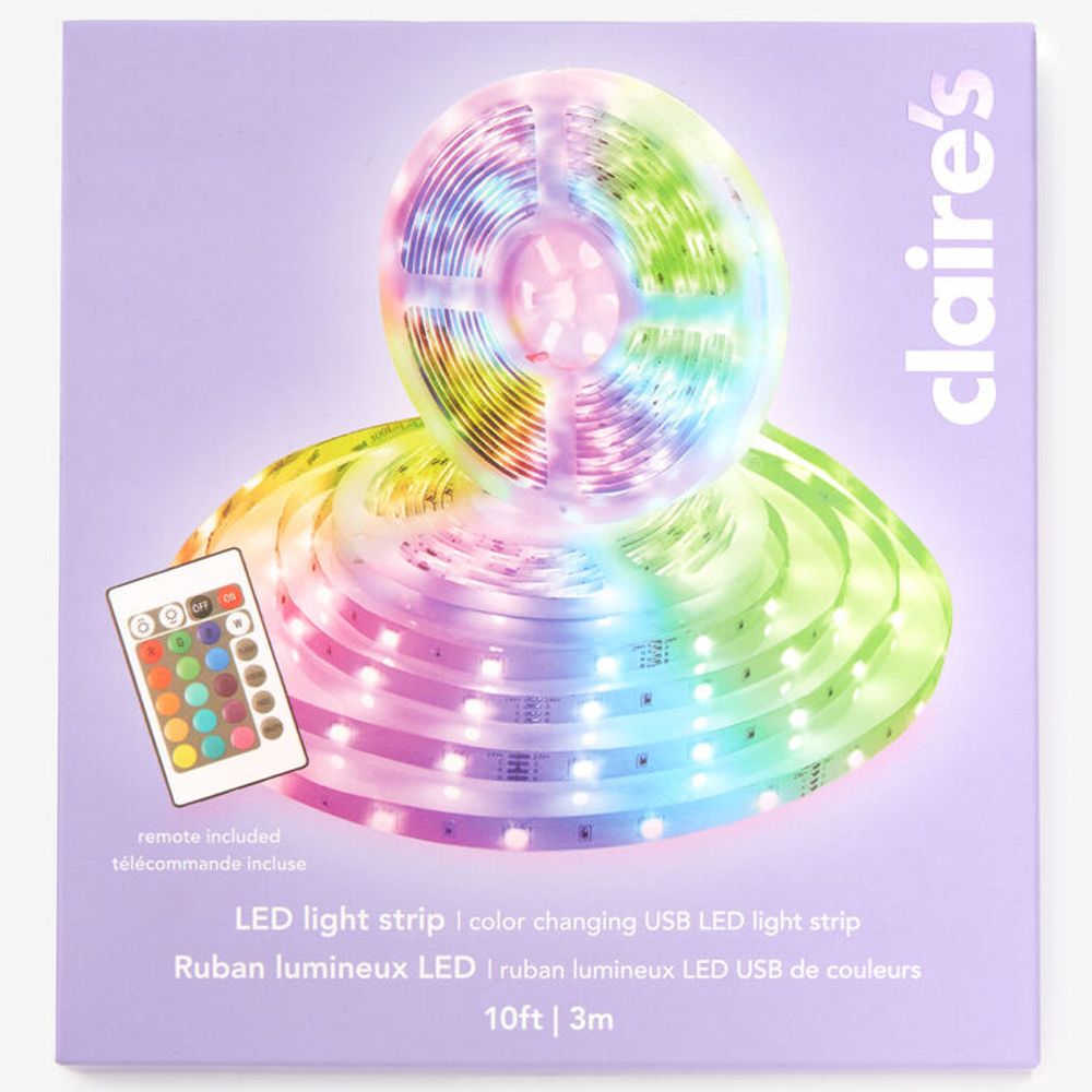 eeuw kleermaker Overeenstemming Claire's Color Changing LED Light Strip with Remote Control | Alexandria  Mall