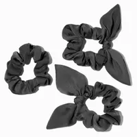 Claire's Club Gray Bow Hair Scrunchies - 3 Pack