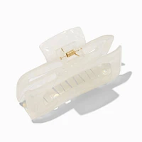Iridescent Ivory Rectangular Hair Claw