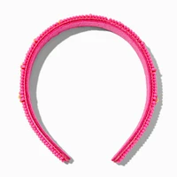 Claire's Club Pink Beaded Daisy Headband