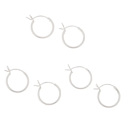 C LUXE by Claire's Sterling Silver 10MM Hinge Hoop Earrings